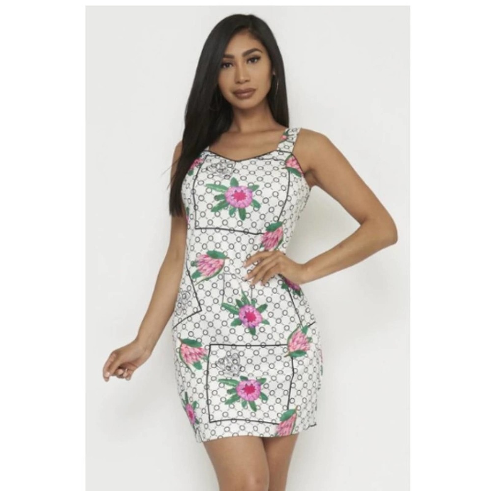 NWT Floral and Geo Print Dress - M